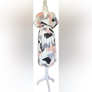 Abstract Patterned Midi Dress